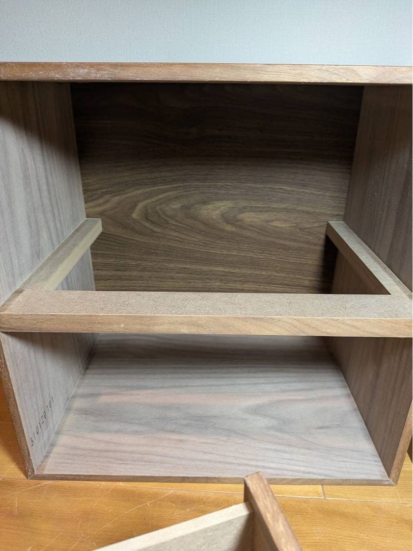 ■送料込■無印 スタッキングチェスト 引出し 収納 棚 ウォールナット 木製