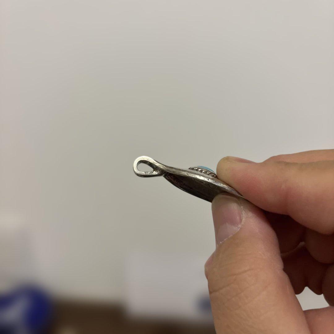 ゴローズ　銀縄ターコイズ付きスプーン　革紐付き【本物】