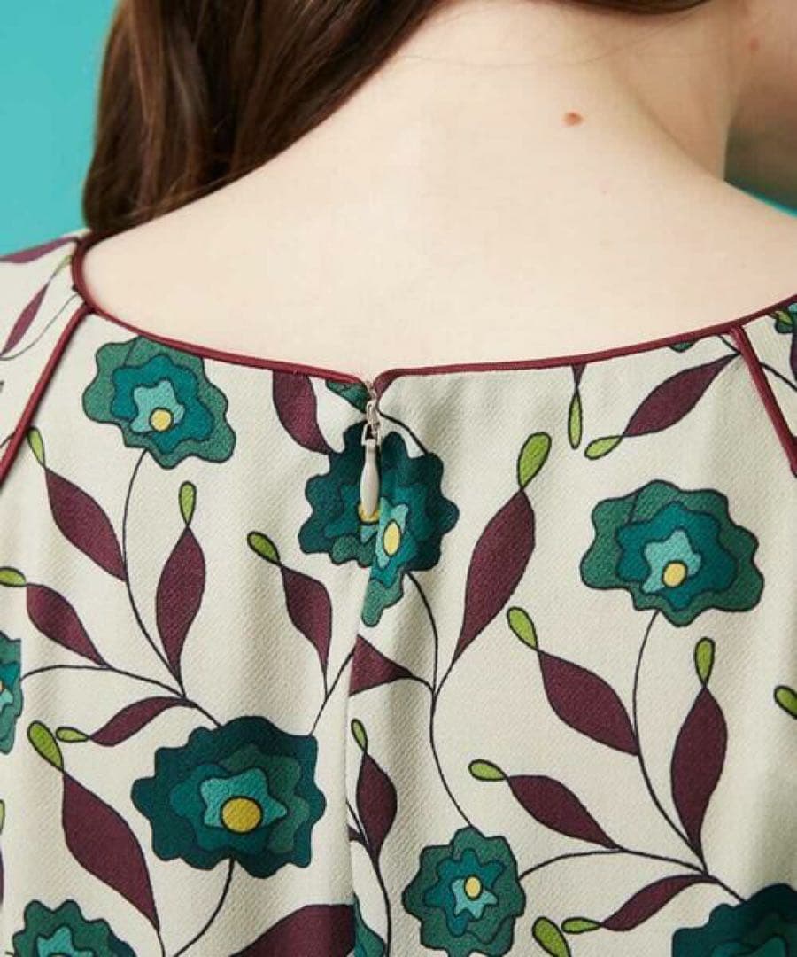 ホコモモラ＊一回着用のみ　花柄マキシ丈ワンピース