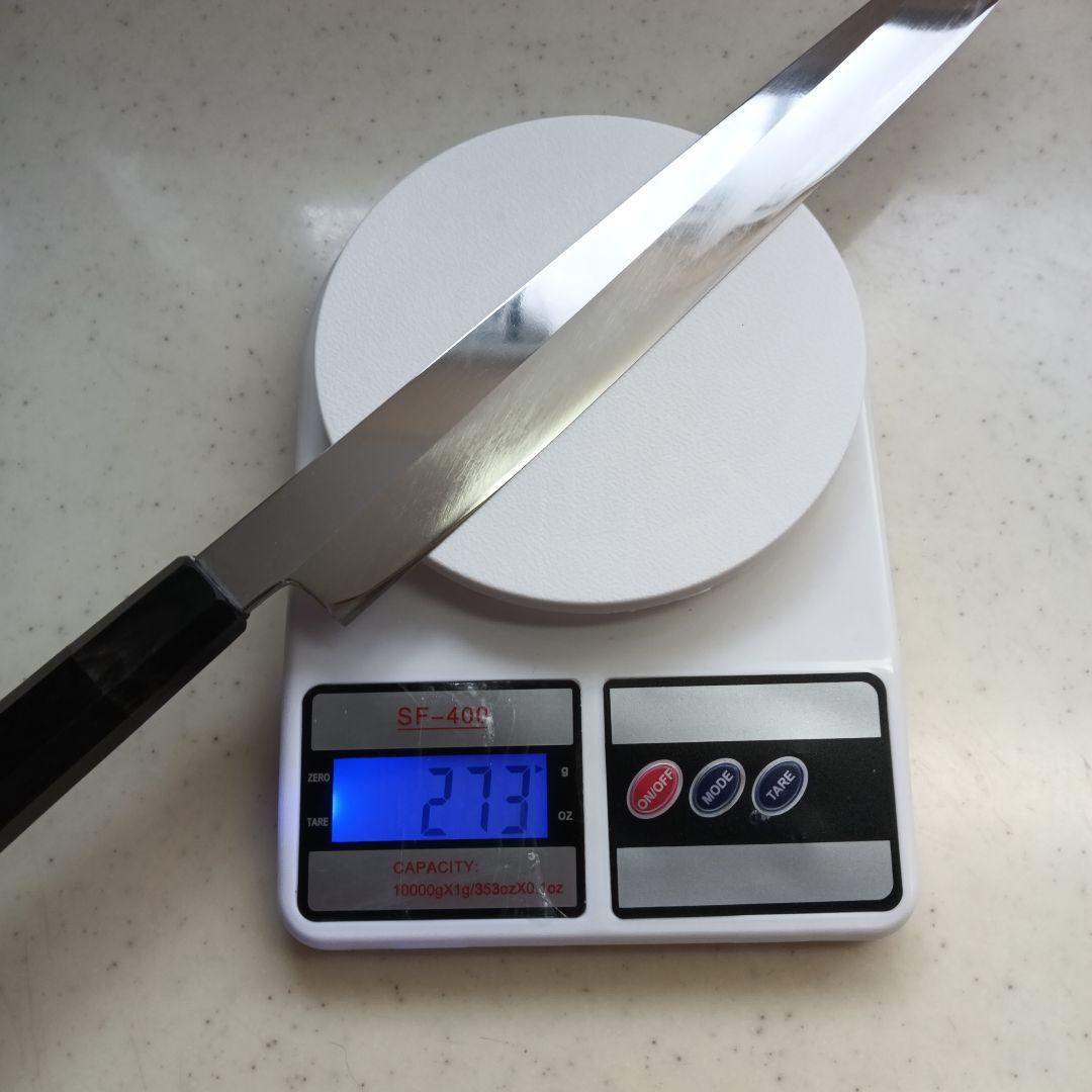 刃渡り約30cmの柳刃包丁