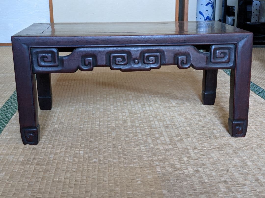 ⭐️中国 清時代 古玩 古美術 古家具 唐木透かし彫り花台 椅子 美術品 骨董品