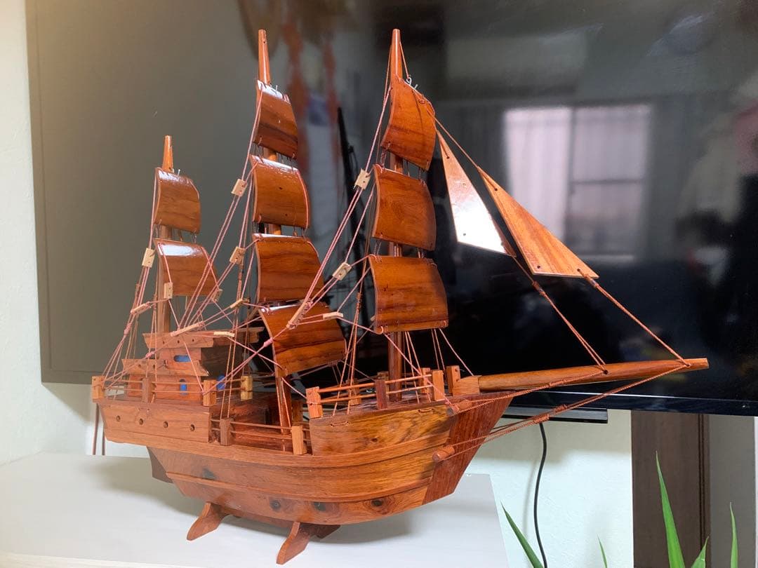新品 木製 帆船模型 大型 インテリア オブジェ