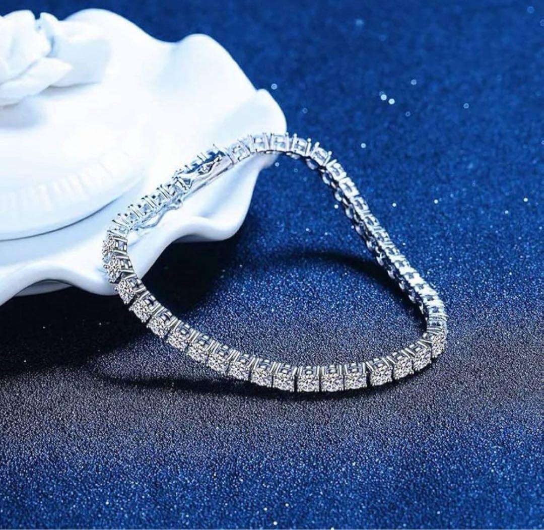 【腕元に仕掛ける“罠”】モアサナイト× S925 フルテニスチェーンブレスレット