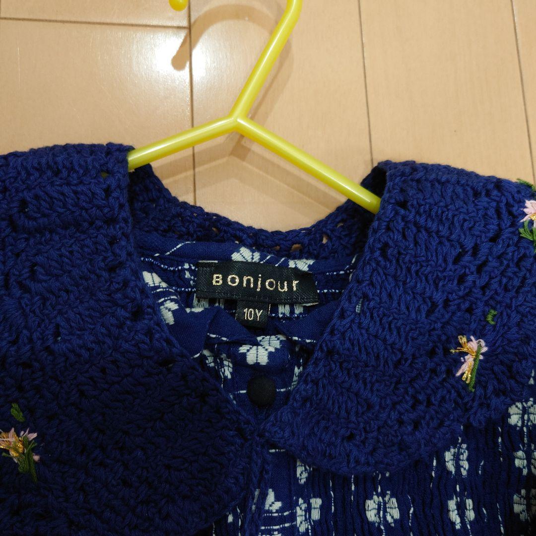 【新品】bonjour diary　付け襟ブラウス　10Y