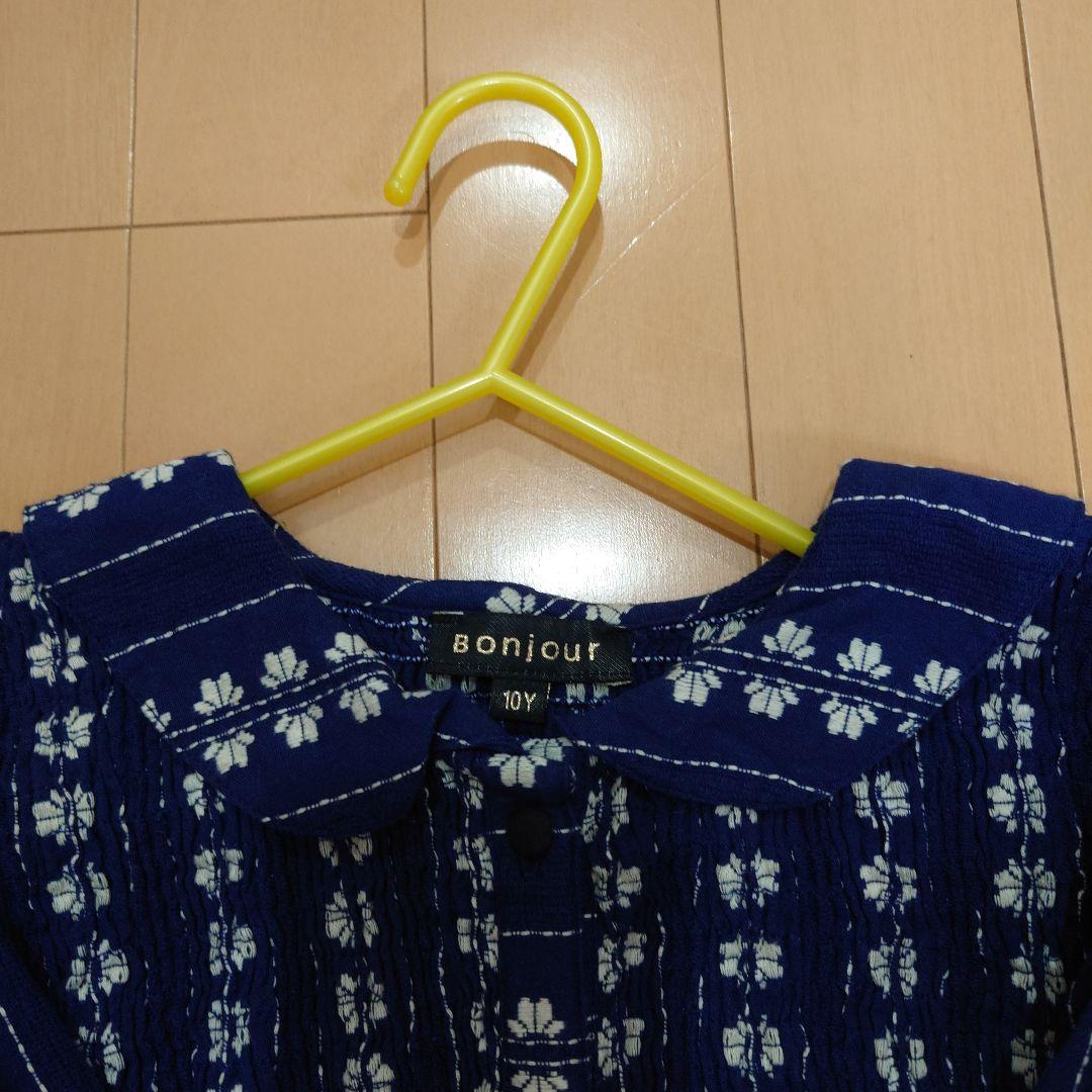 【新品】bonjour diary　付け襟ブラウス　10Y