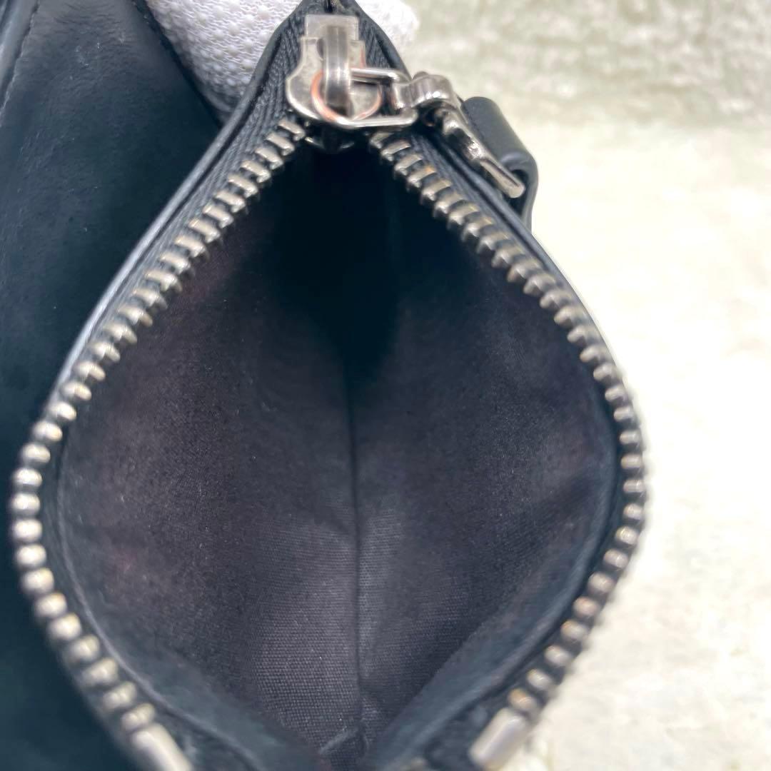 メゾンマルジェラ 2つ折り 財布　4ステッチ フリップフラップ レザー ブラック