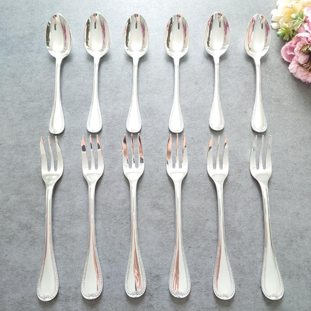 美品 クリストフル マルメゾン ケーキフォークコーヒースプーン 12点