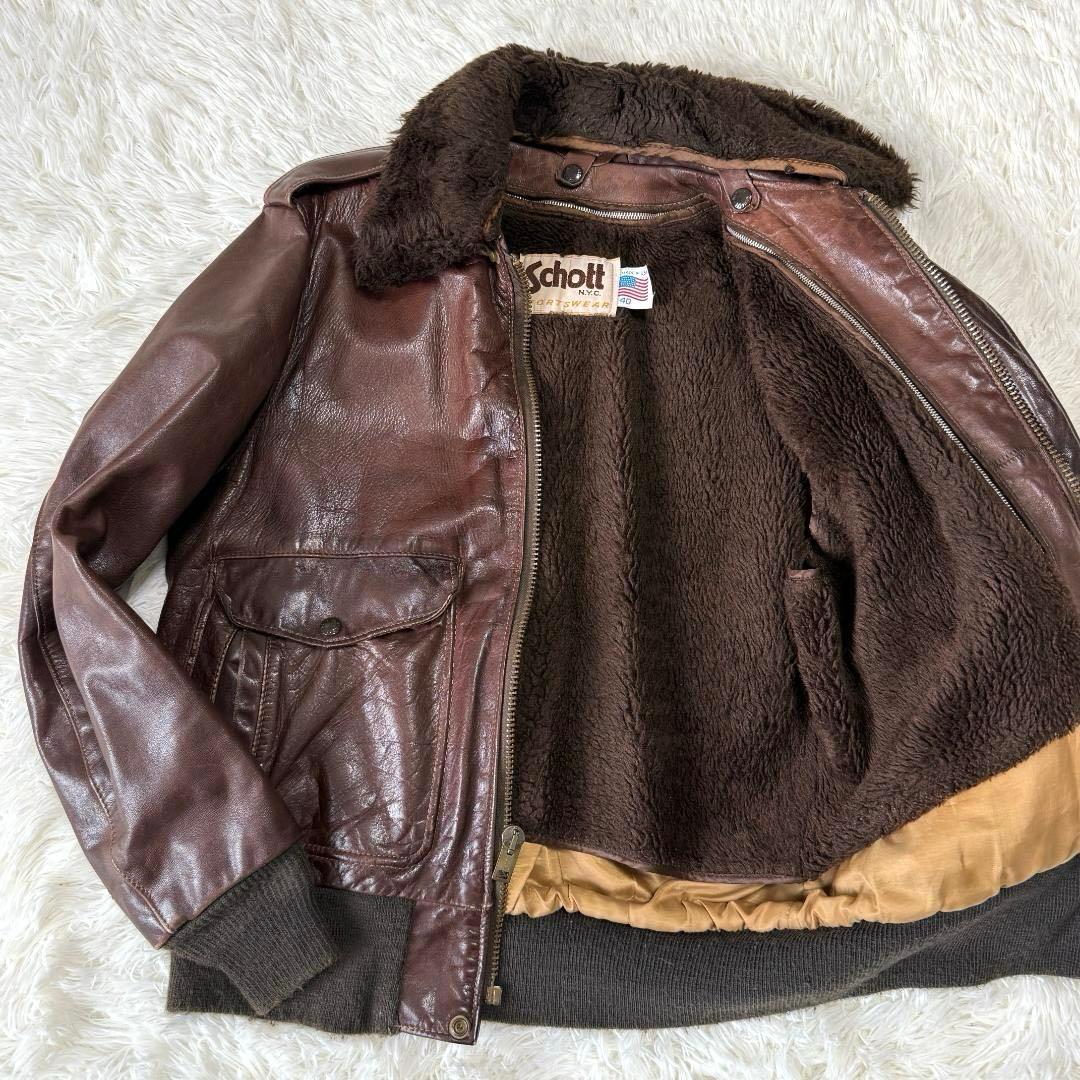 おく様✨ショット 184SM G-1 フライトジャケット 本革 ボアライナー