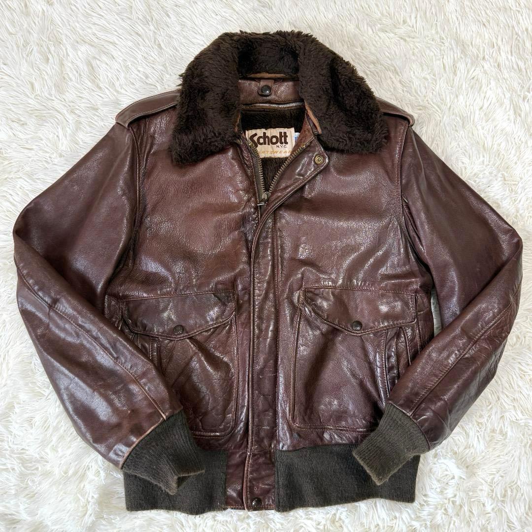 おく様✨ショット 184SM G-1 フライトジャケット 本革 ボアライナー