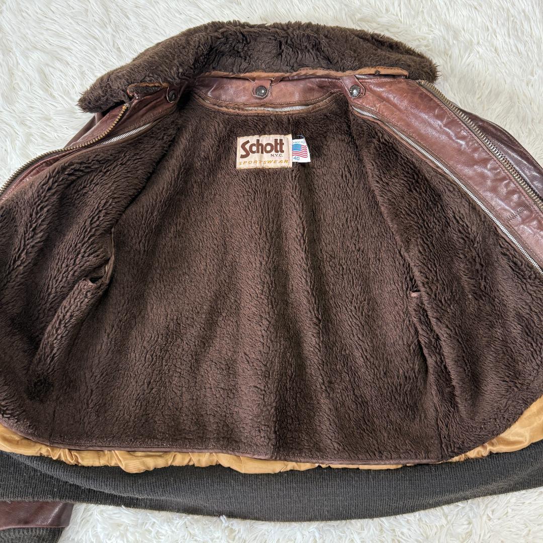 おく様✨ショット 184SM G-1 フライトジャケット 本革 ボアライナー