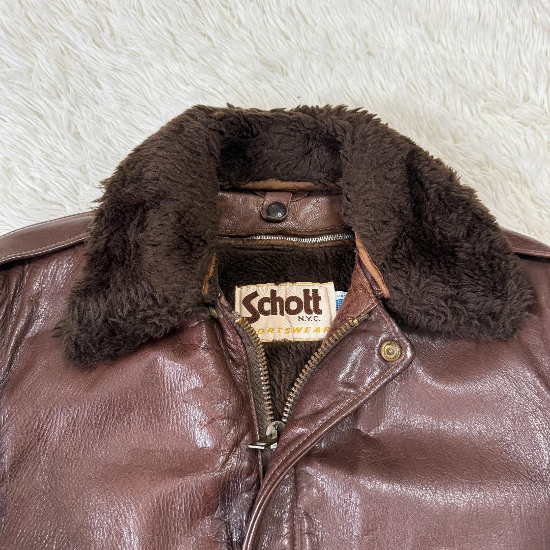 おく様✨ショット 184SM G-1 フライトジャケット 本革 ボアライナー