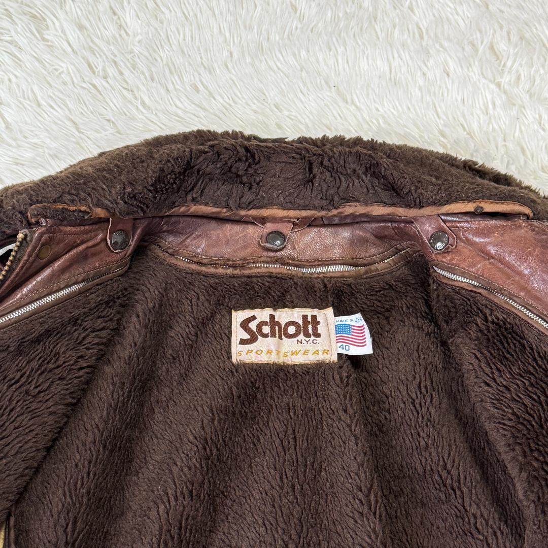 おく様✨ショット 184SM G-1 フライトジャケット 本革 ボアライナー