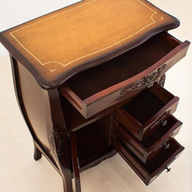 リビングボード/電話台 猫脚 幅60cm ブラウン