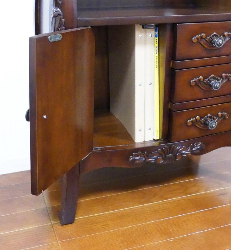 リビングボード/電話台 猫脚 幅60cm ブラウン