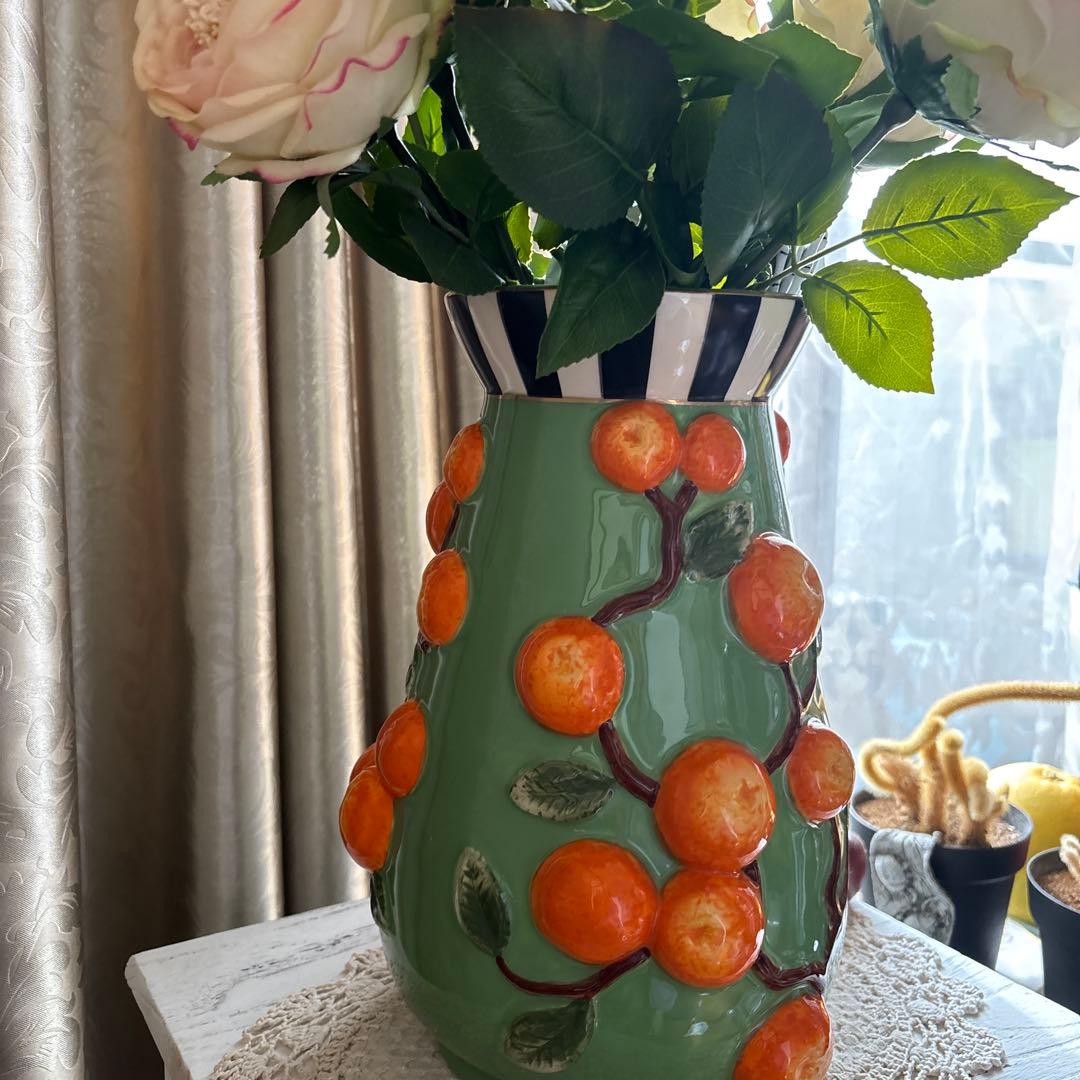 MacKenzie-Childs 2026年新商品 オレンジ花瓶