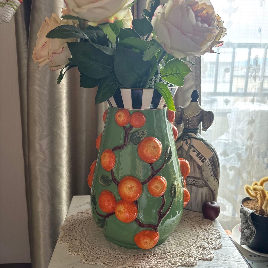 MacKenzie-Childs 2026年新商品 オレンジ花瓶