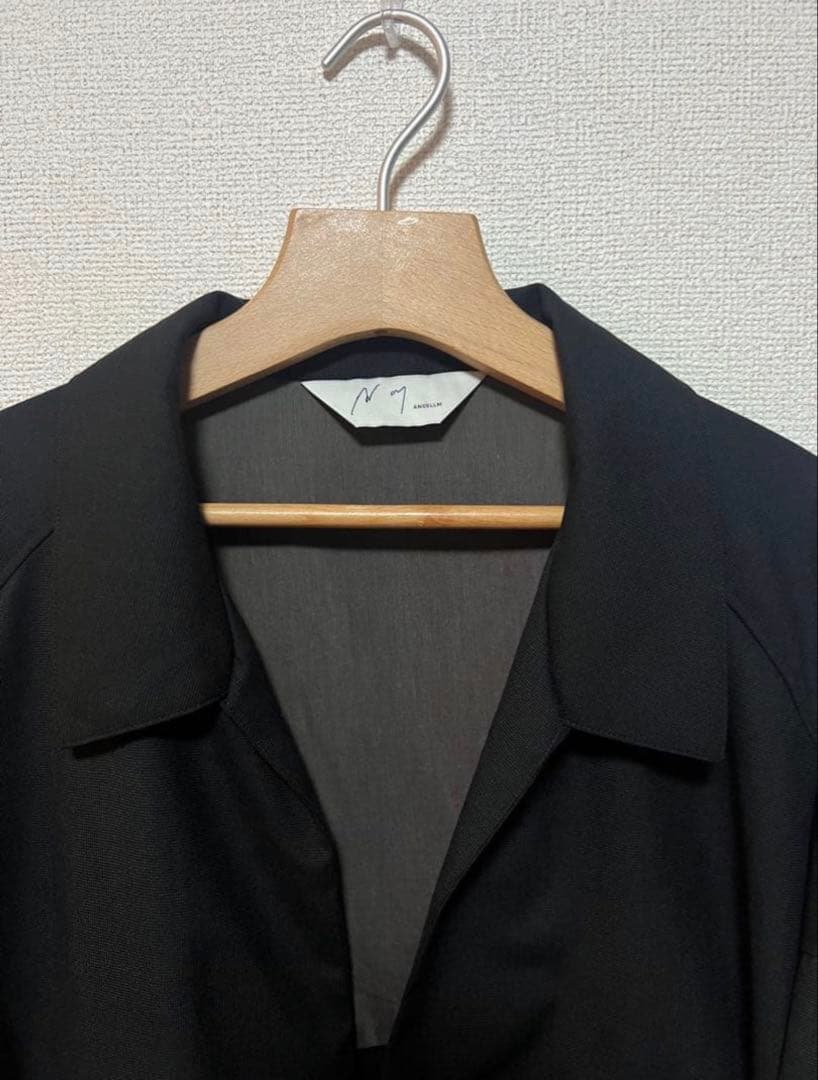 ぽ*ー様 ANCELLM 25AW WASH WOOL LONG SHIRT B