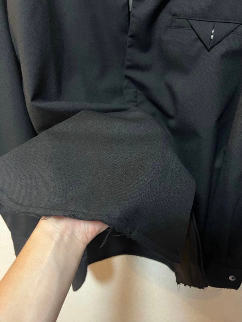 ぽ*ー様 ANCELLM 25AW WASH WOOL LONG SHIRT B