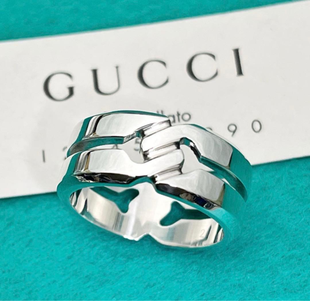極美品‼️GUCCI 指輪　ノットワイドリング　22号