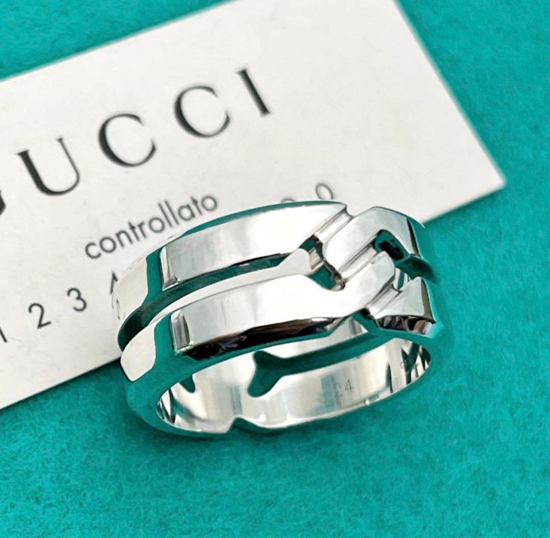 極美品‼️GUCCI 指輪　ノットワイドリング　22号