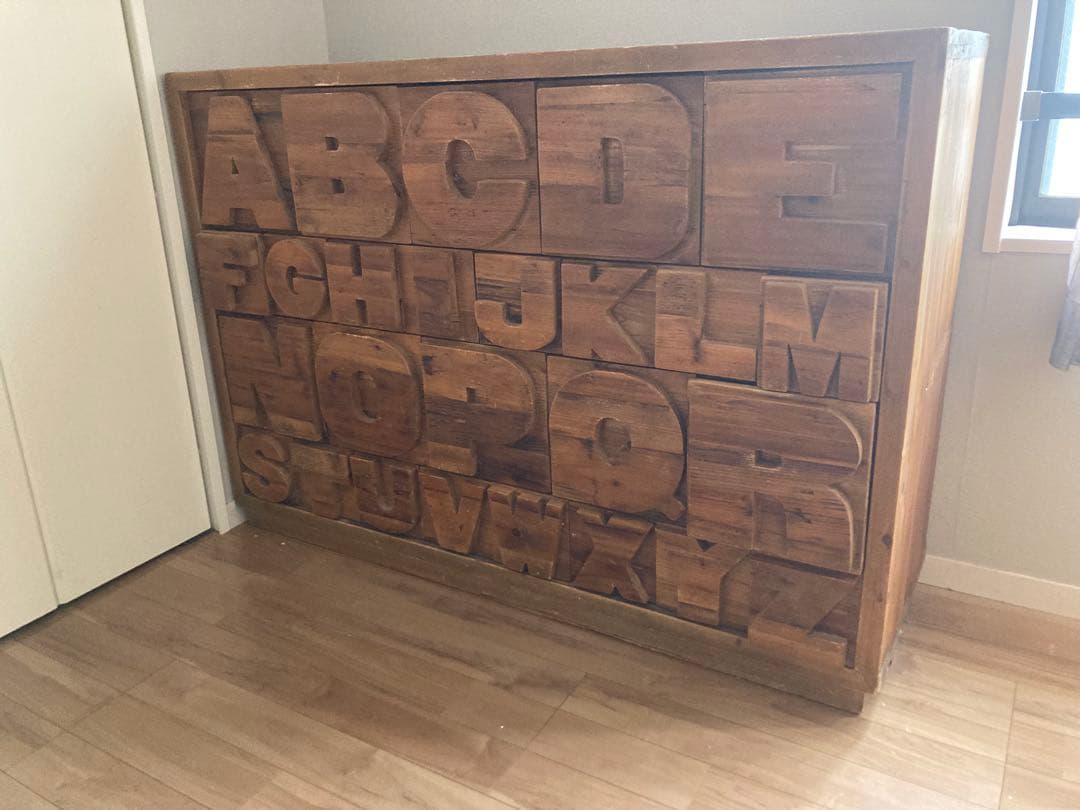 よ*し様 ABC アルファベットデザイン木製チェスト