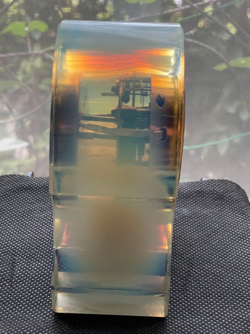 オパルセントガラス 置き時計 アンティーク　ウランガラス ジャンク扱い出品