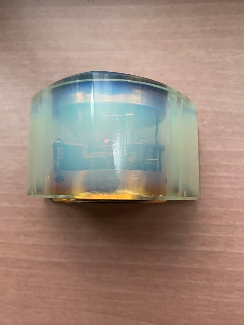 オパルセントガラス 置き時計 アンティーク　ウランガラス ジャンク扱い出品