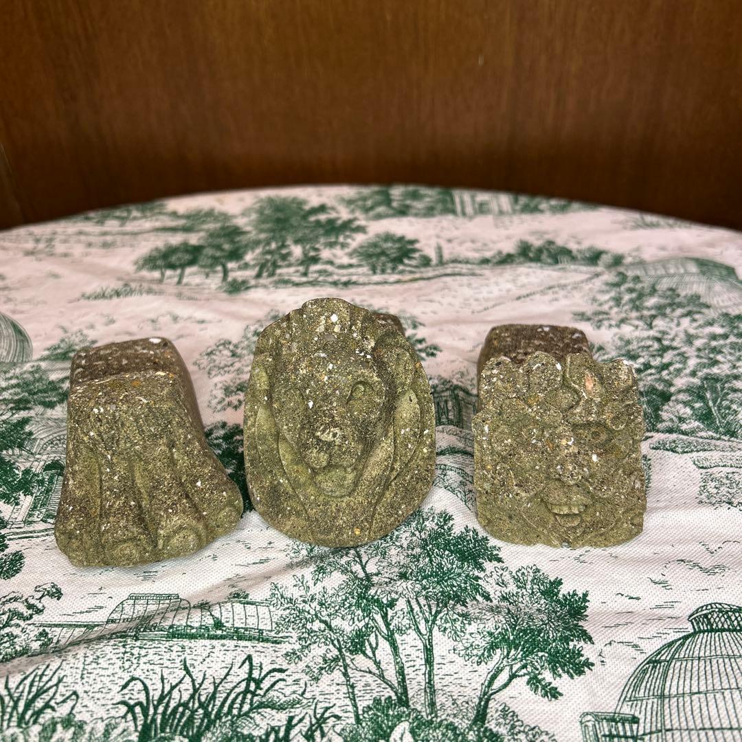 稀少廃盤　ワンダーデコール　ストーンポットフィート ライオン３個セット