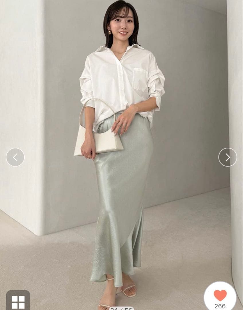 【未使用】2025✨️希少✨アニュアンス アセテート サテン ナロー スカート