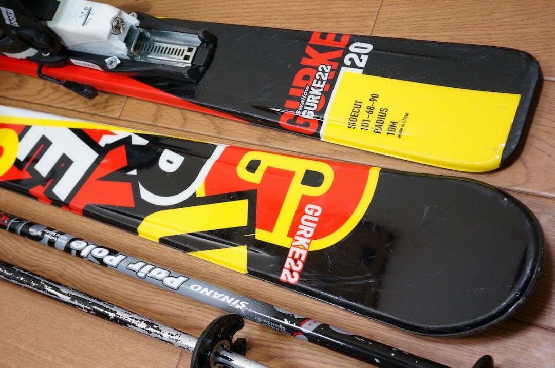 メンテ済 120cm 靴21cm GURKE 22 スキーセット