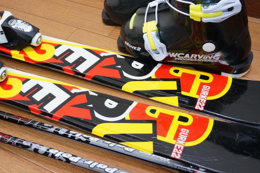 メンテ済 120cm 靴21cm GURKE 22 スキーセット