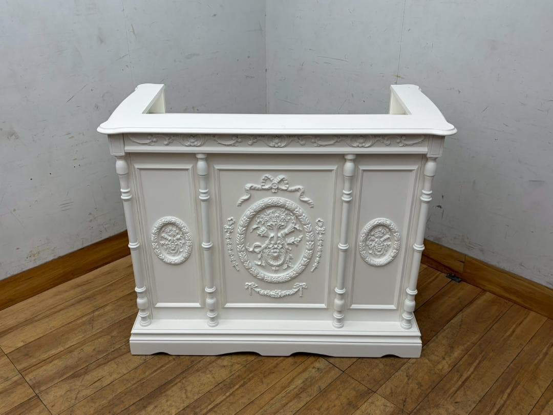 T8041☆美品☆エレガント☆クラシカル☆レジカウンター☆店舗什器☆彫刻