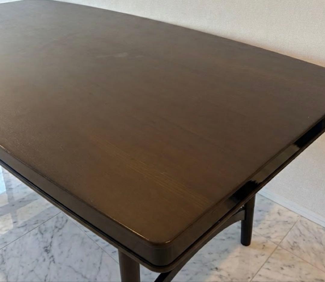 大塚家具 ダークブラウン 木製 ダイニングテーブル