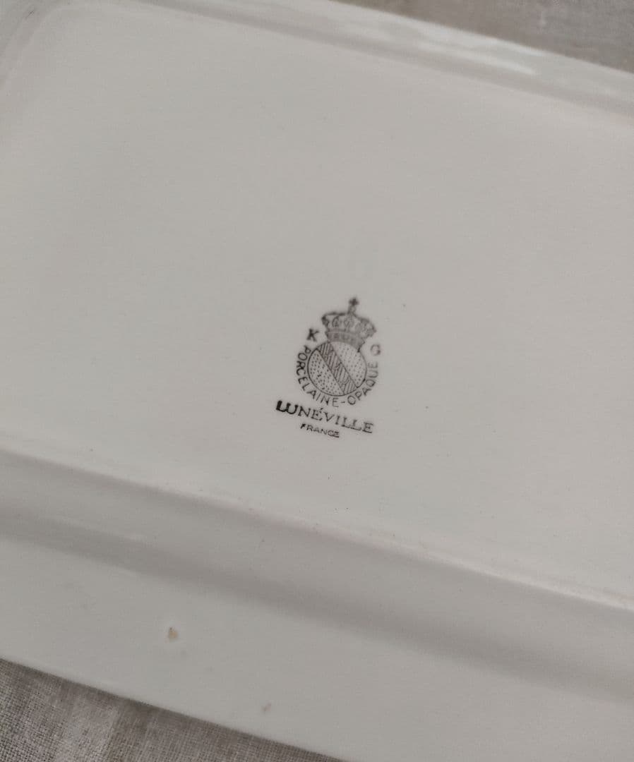 週末限定価格フランスアンティーク　LUNEVILLスクエアプレート
