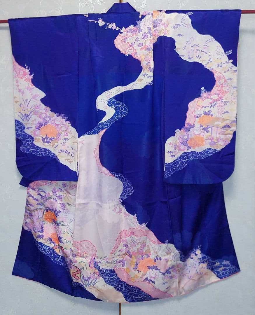 NK94アンティーク子供着物正絹ジュニアサイズ着丈134センチ裄丈51センチ美品