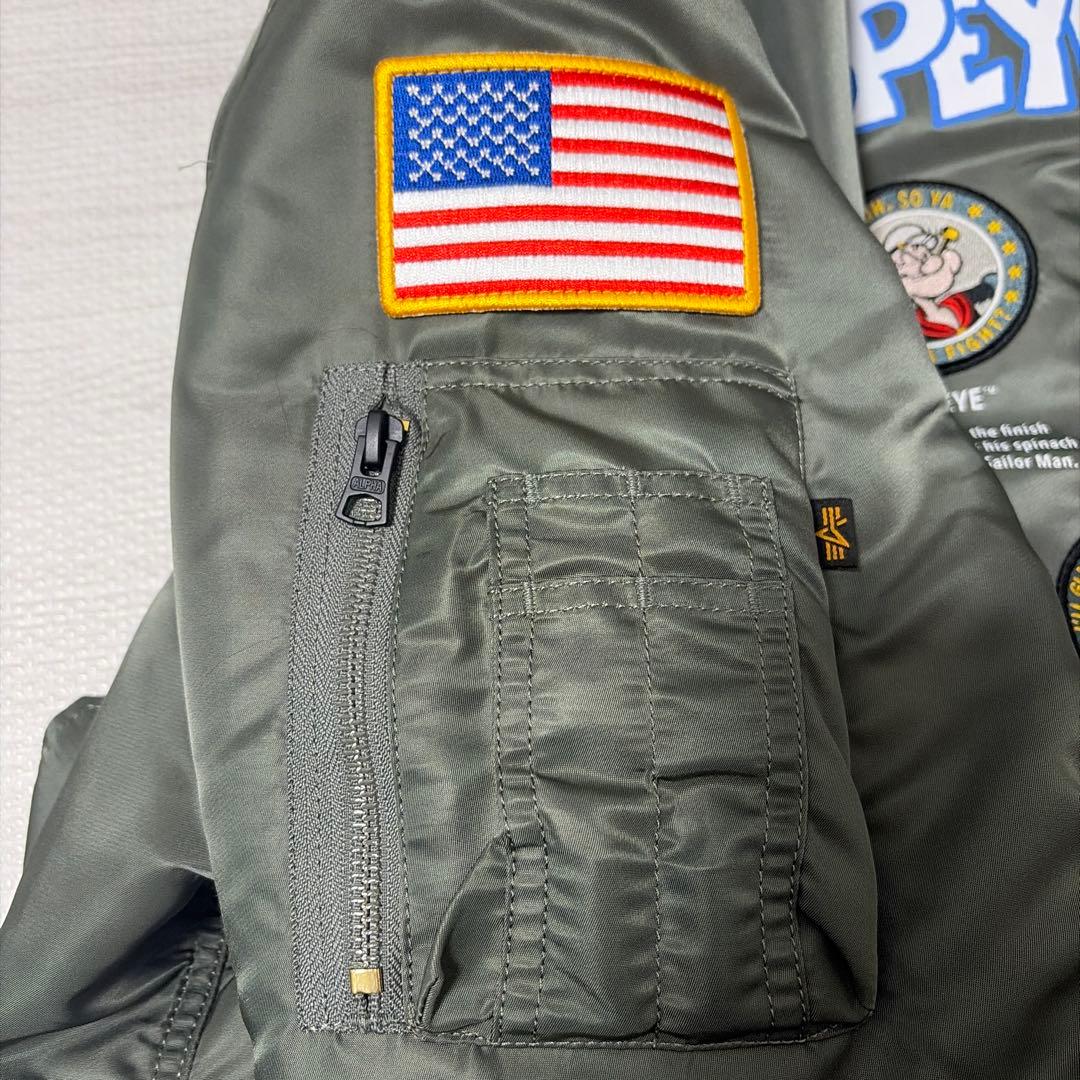 W*p様 アルファ×ポパイ コラボ MA-1 パッチ/ワッペン/刺繍 L