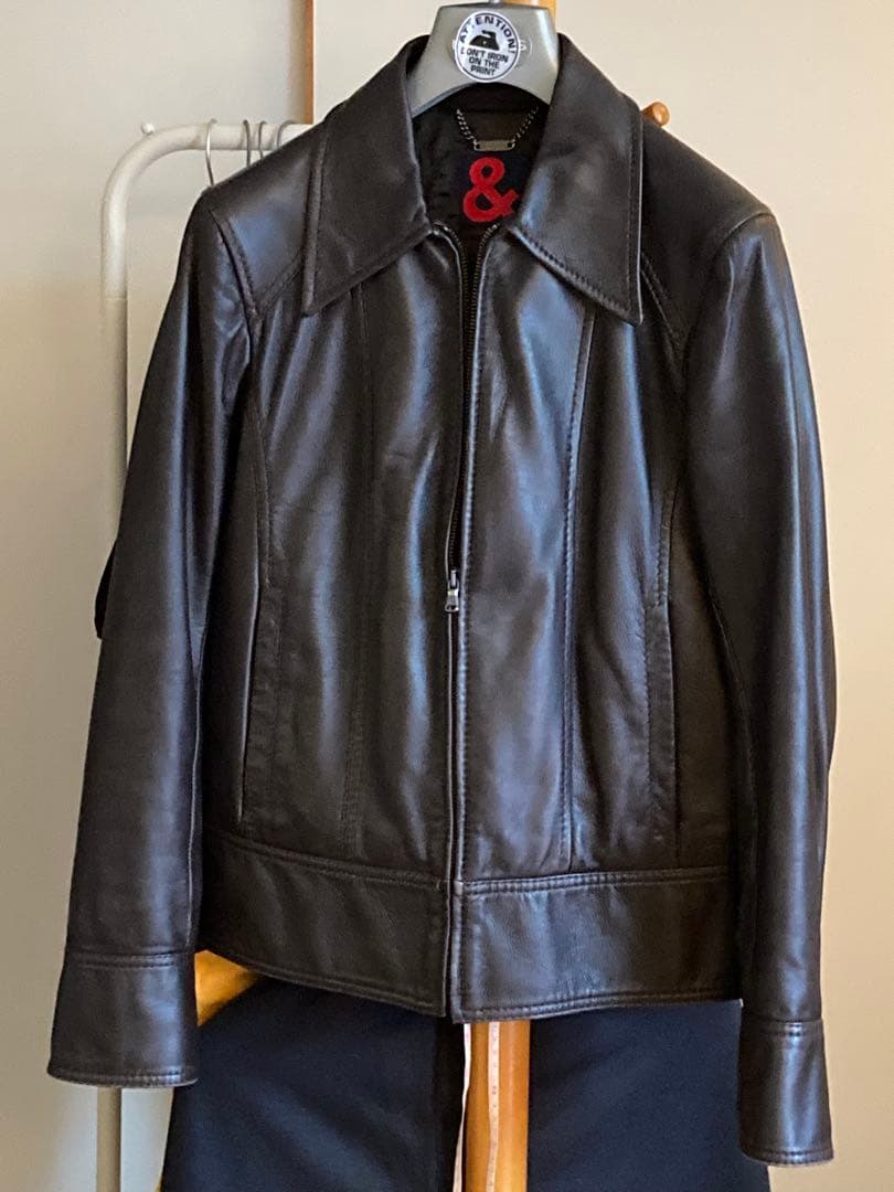 ＆ dolche&gabbanaDARKBROWNラムレザーブルゾンsize40