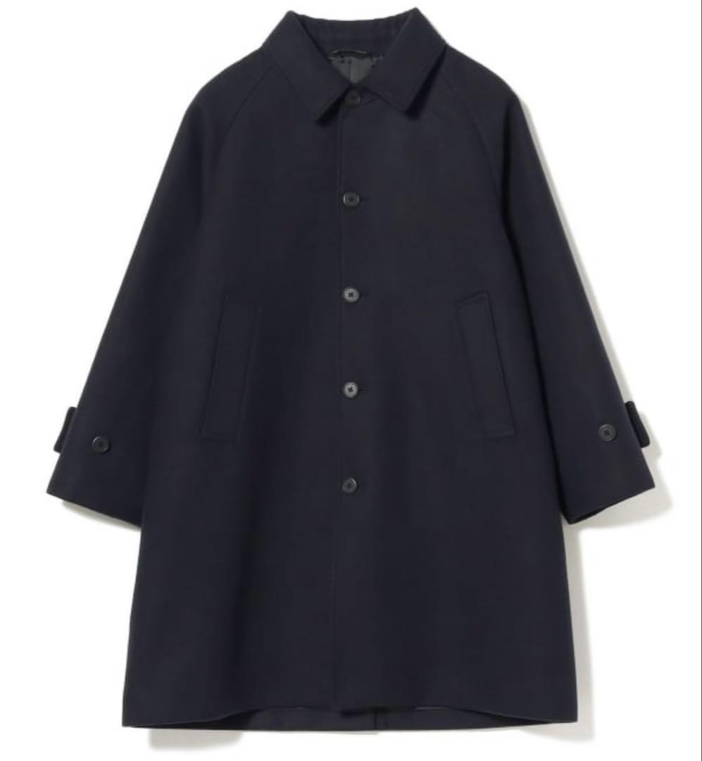 【新品未使用】BEAMS フリースステンカラーコート　L ネイビー