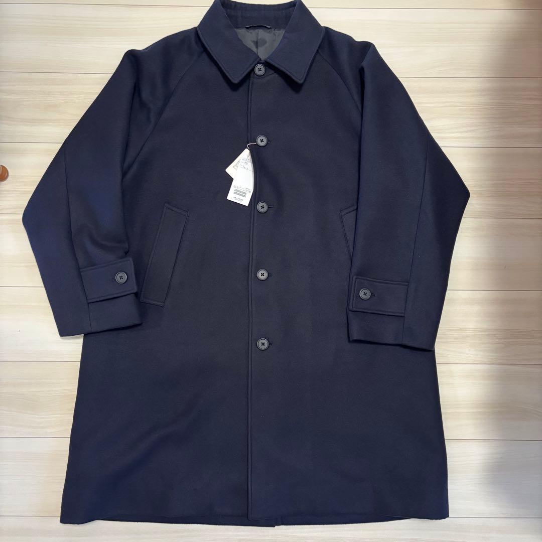 【新品未使用】BEAMS フリースステンカラーコート　L ネイビー