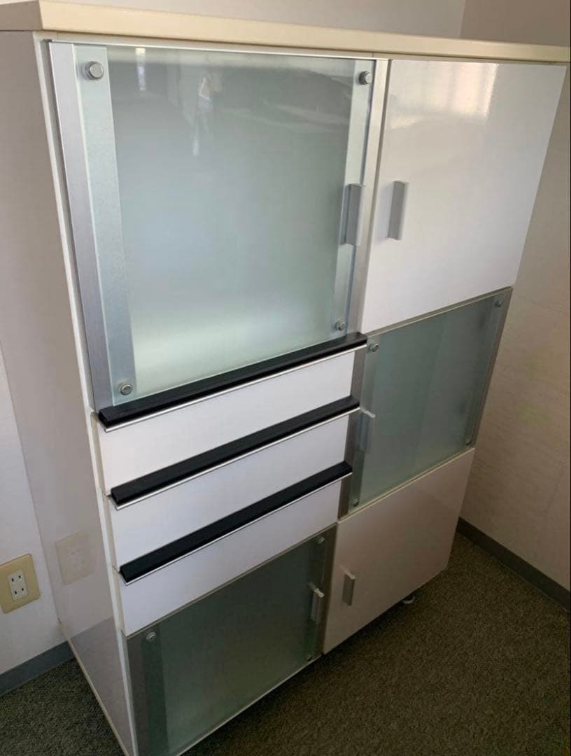 ホワイト収納　サイドボ－ド完成品