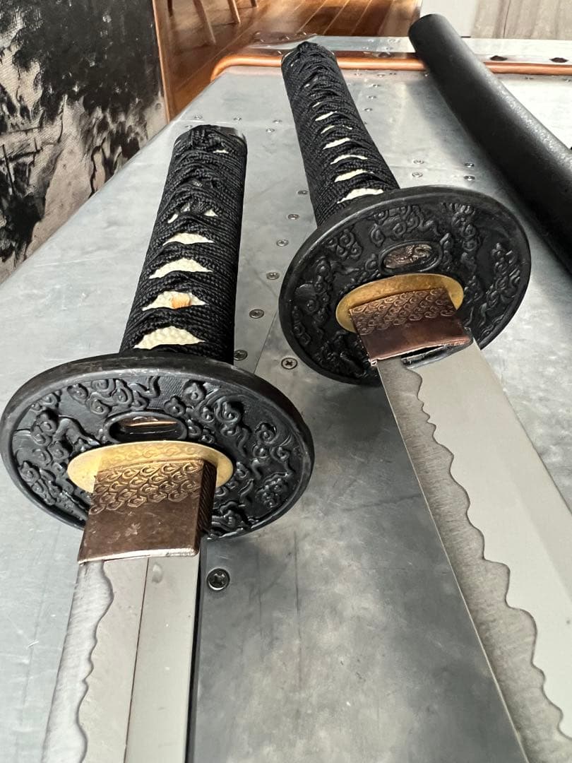 日本刀 2本セット 黒色 模造刀 大小セット