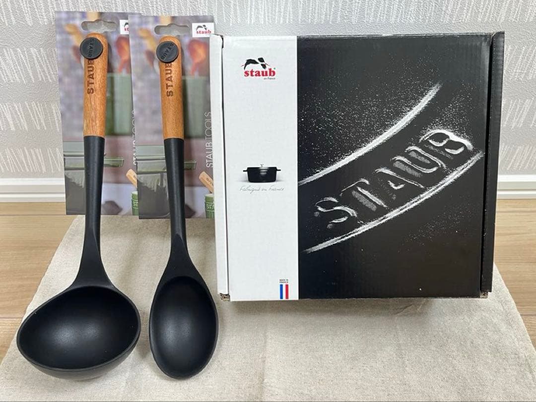【新品未使用／Staub】ピコ・ココット 18 cm グレー レードル3点セット