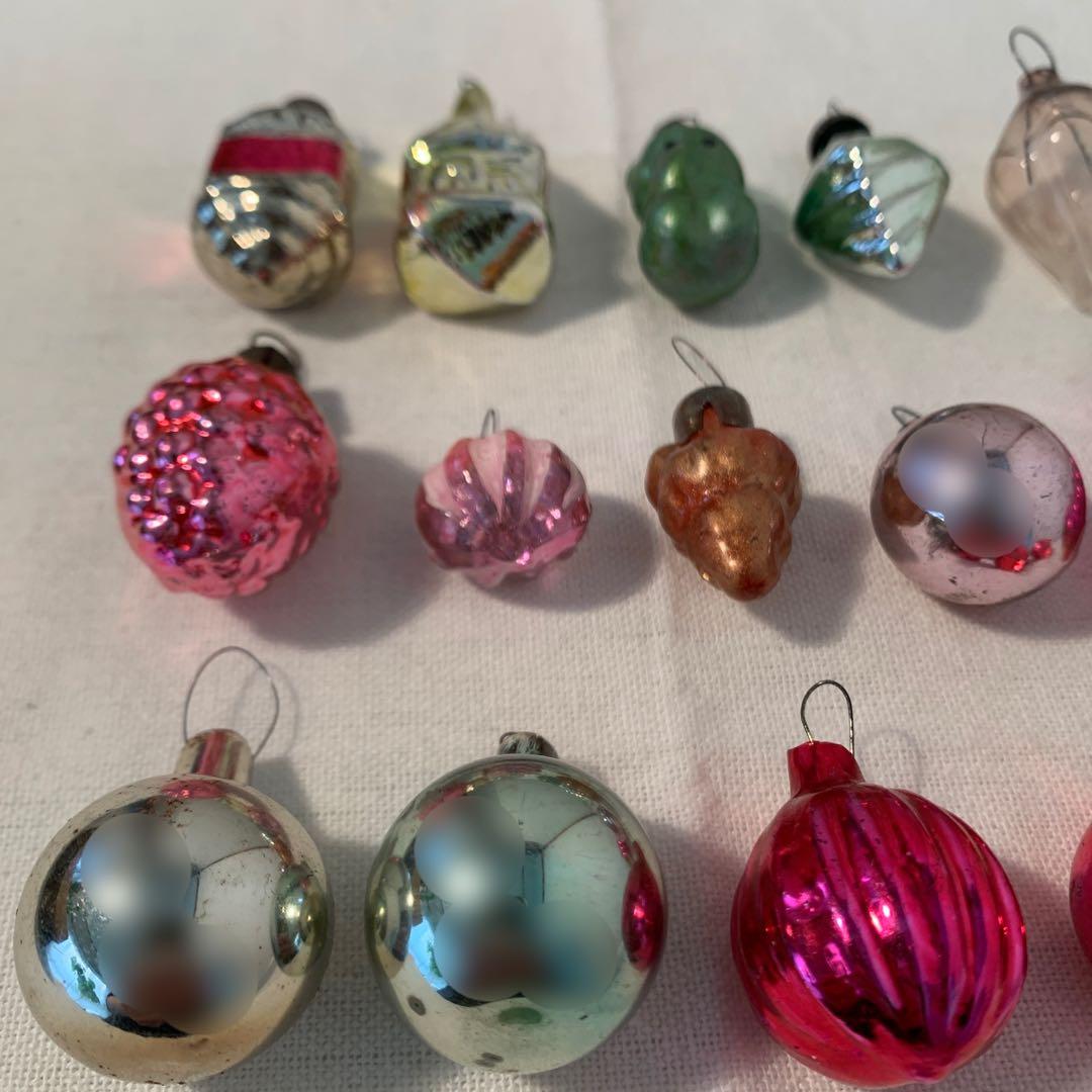 《SALE》ソビエト ミニガラスオーナメントセット 15個 ヴィンテージ