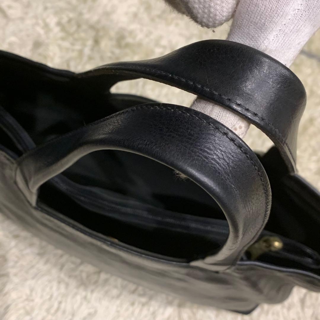 極美品✨イルビゾンテ トートバッグ オールレザーロゴ型押し A4可能 ブラック