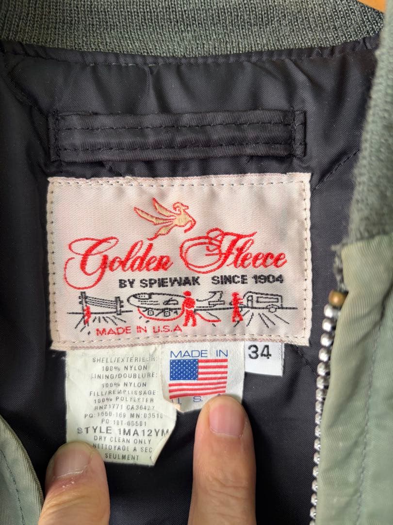 Golden Fleece MA-1 フライトジャケット 34