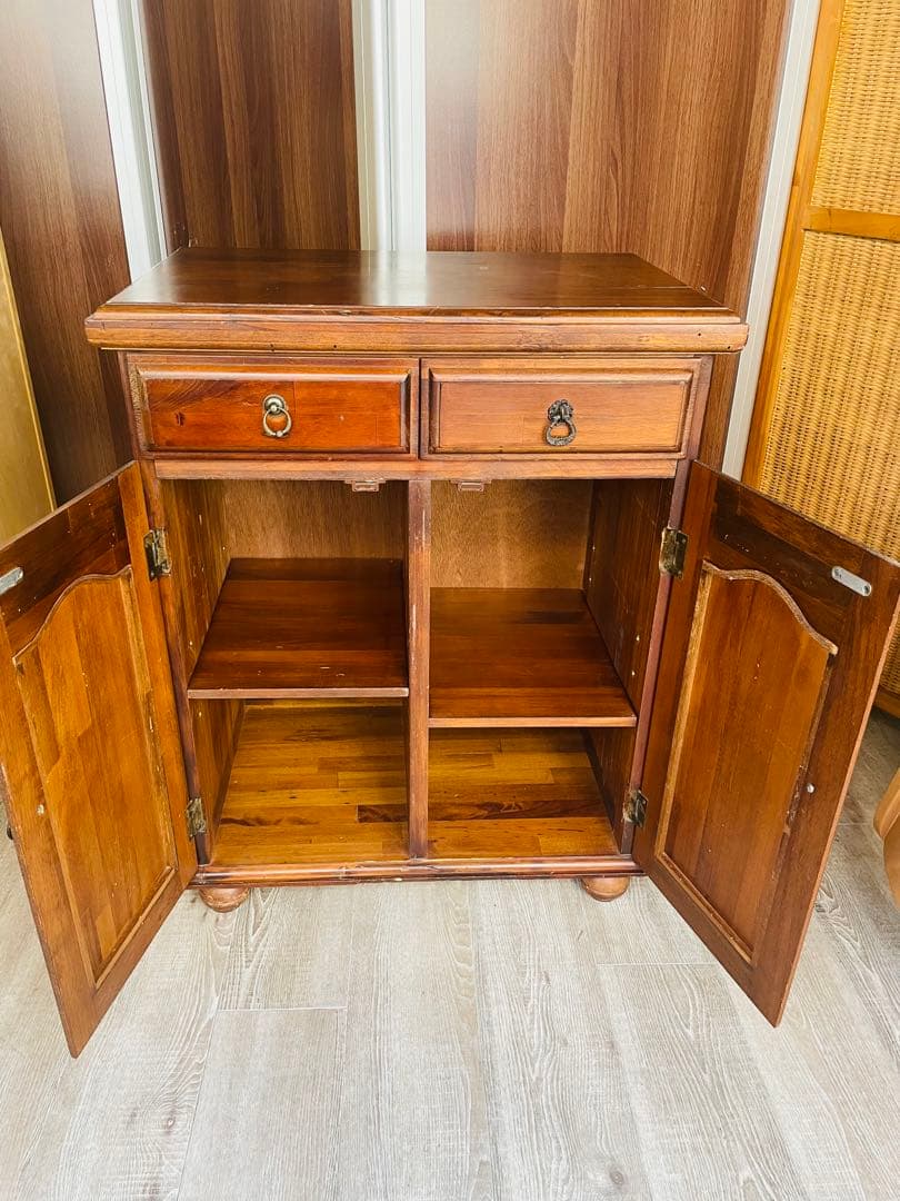 象嵌　木製 キャビネット サイドボード アンティーク調 レトロ 収納棚