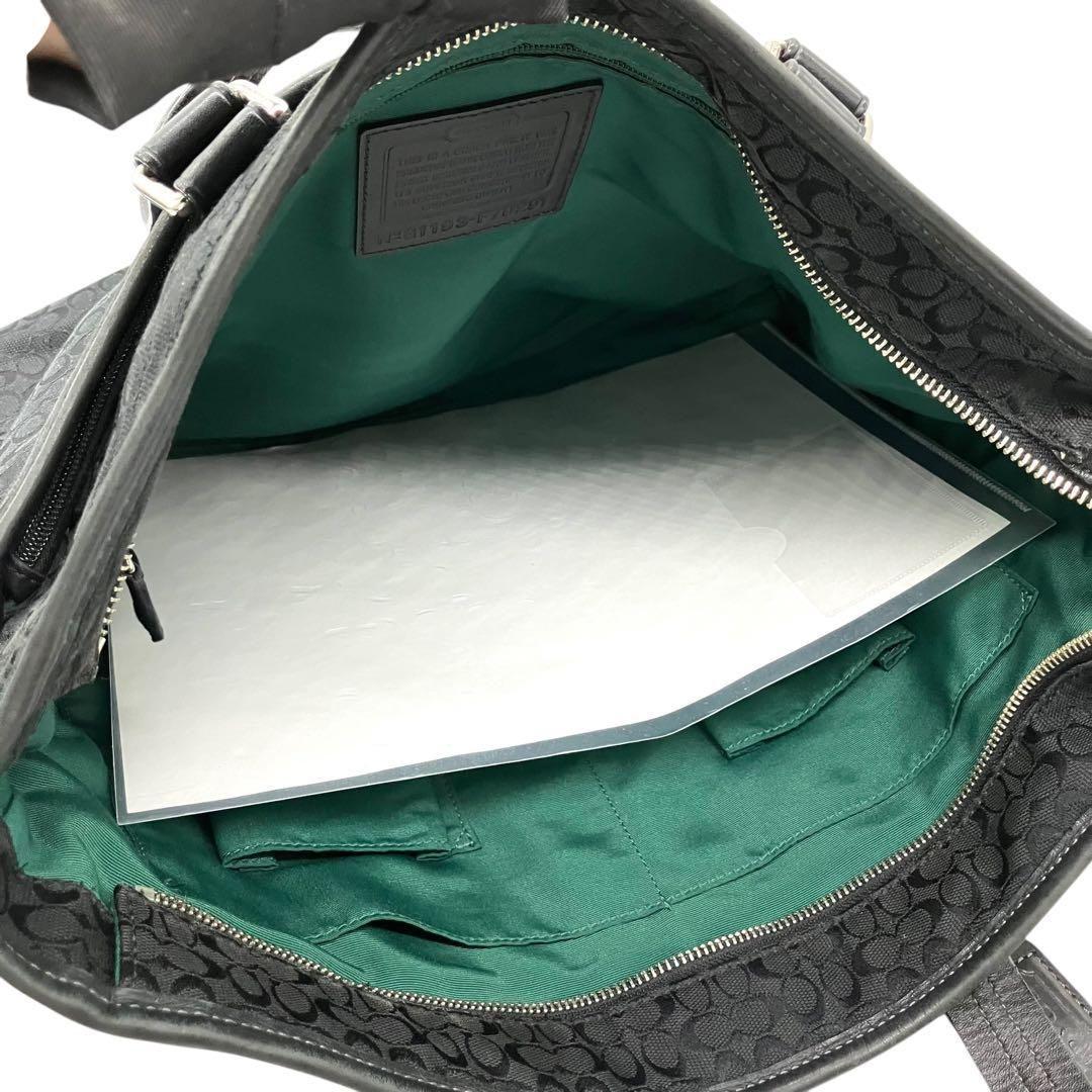 良品 2128 COACH トートバッグ 2way ミニシグネチャー ブラック