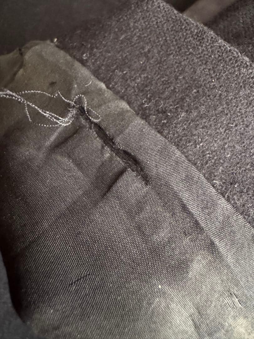 ドゥロワー ムートンフードコート　リアルファー　濃紺　38