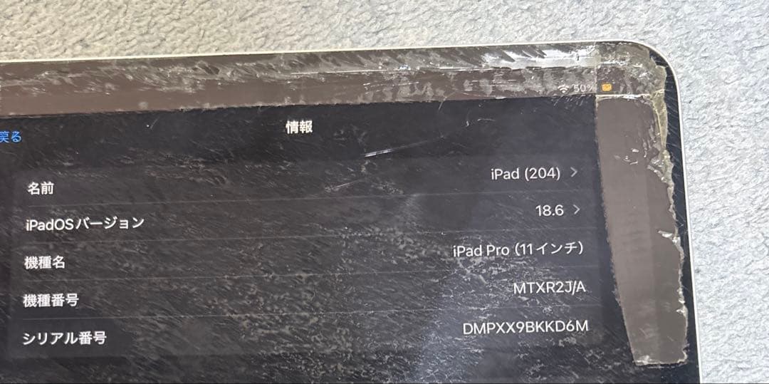 iPad Pro 11インチ 第1世代 256GB Wi-Fi MTXR2J/A