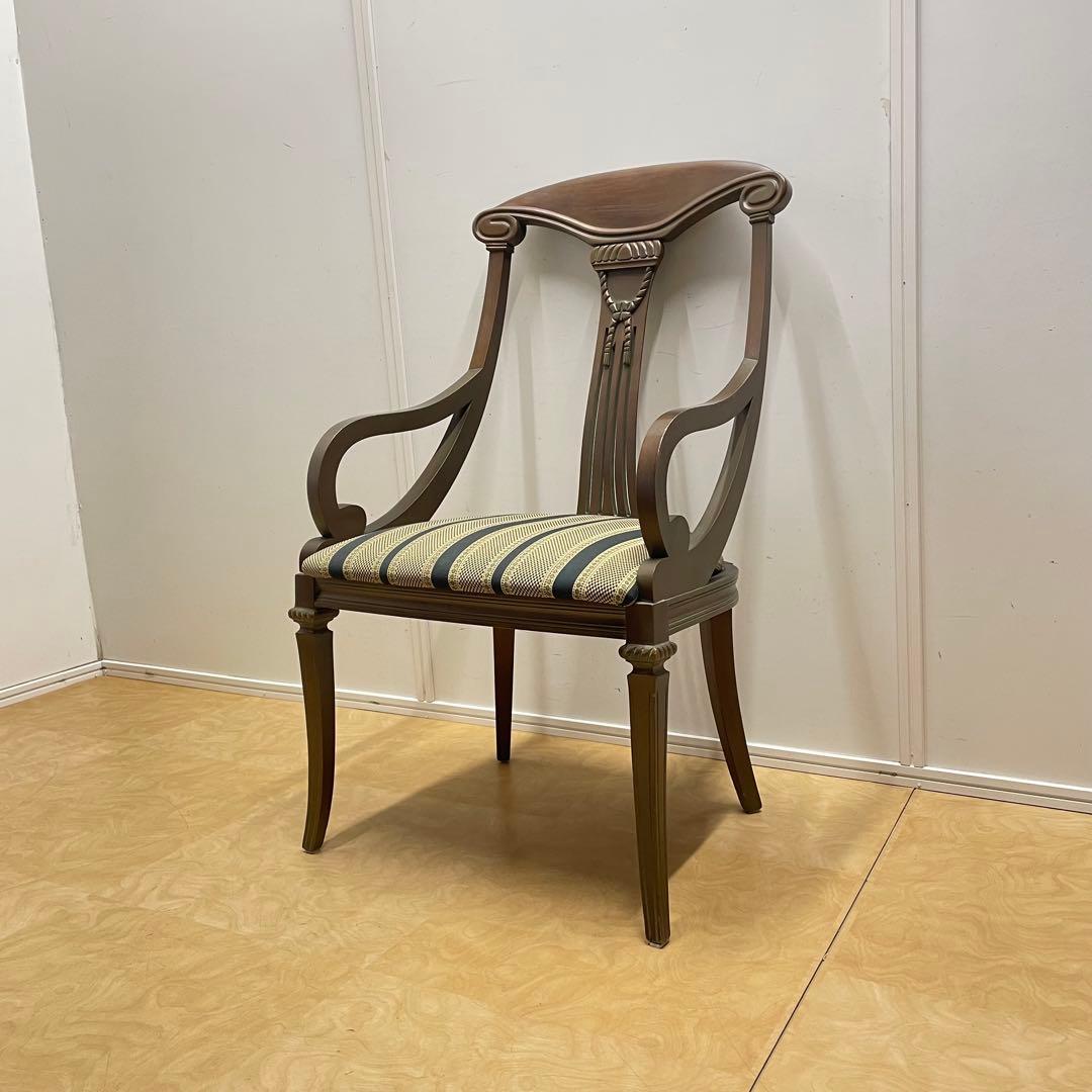 アンティーク調アームチェア①ダイニングチェア チェア 椅子 イス ロココ調